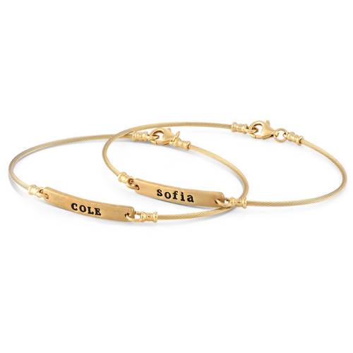 Stackable Wire Bar Bracelet in Gold Plating product photo