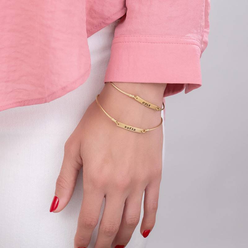 Stackable Wire Bar Bracelet in Gold Plating-4 product photo