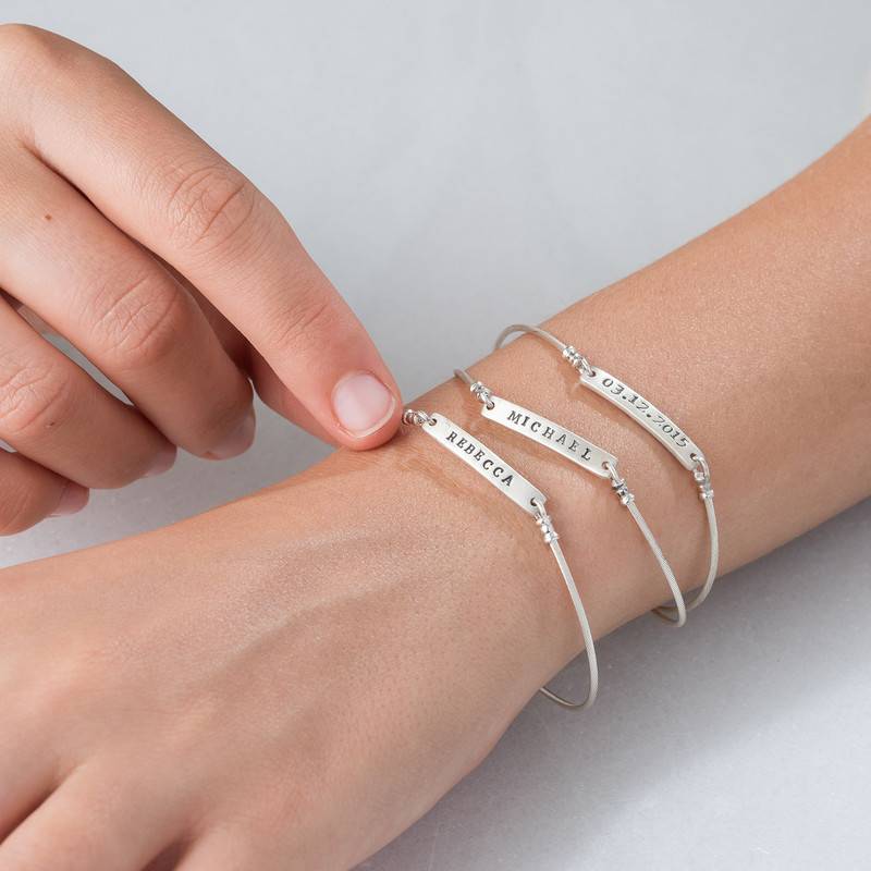 Stackable Wire Bar Bracelet in Sterling Silver-6 product photo
