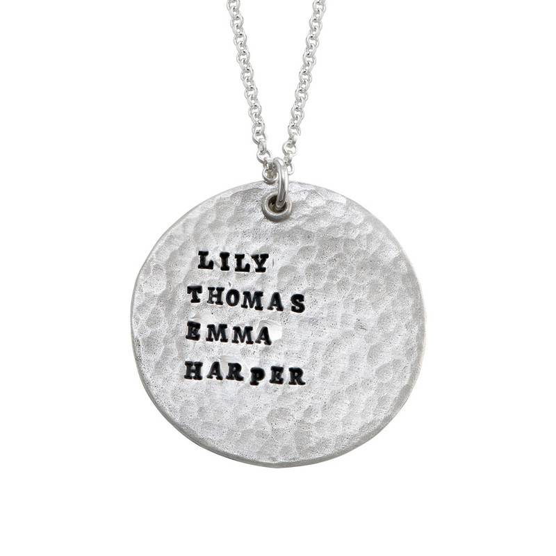 Stamped Disc Sterling Silver Necklace-2 product photo