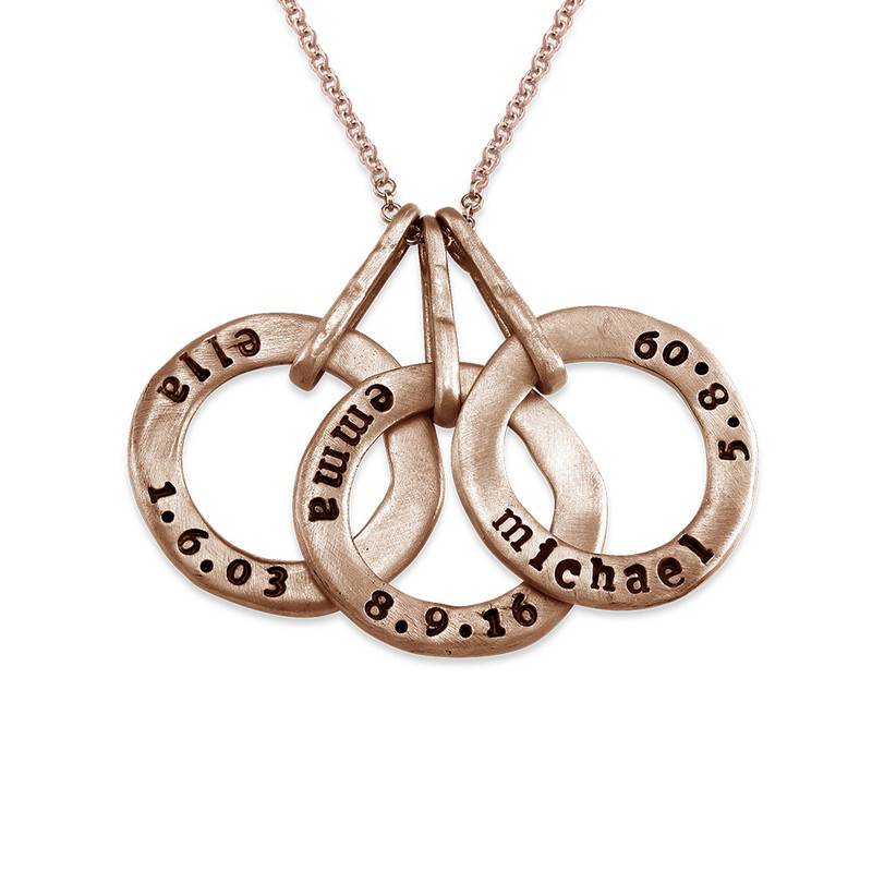 Stamped Personalized Circle Name Necklace for Mom in Rose Gold Plating-1 product photo