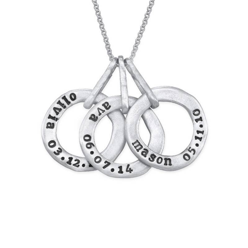 Stamped Personalized Circle Name Necklace for Mom in Silver-1 product photo