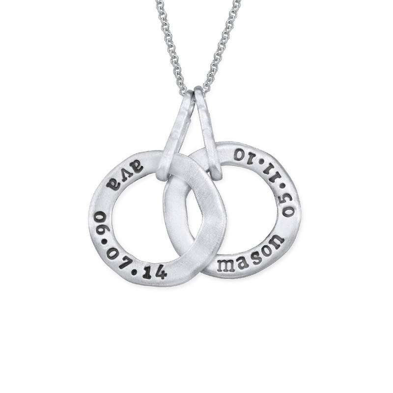 Stamped Personalized Circle Name Necklace for Mom in Silver-2 product photo