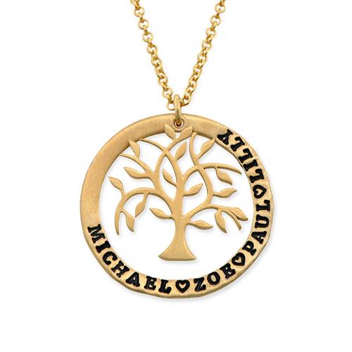 Tree Of Life Circle Gold Plated Necklace product photo