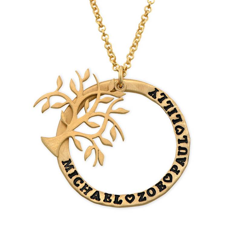 Tree Of Life Circle Gold Plated Necklace product photo