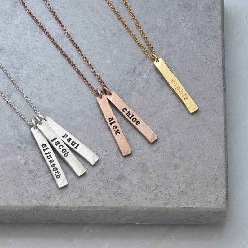 Vertical Bar Gold Plated Necklace-3 product photo
