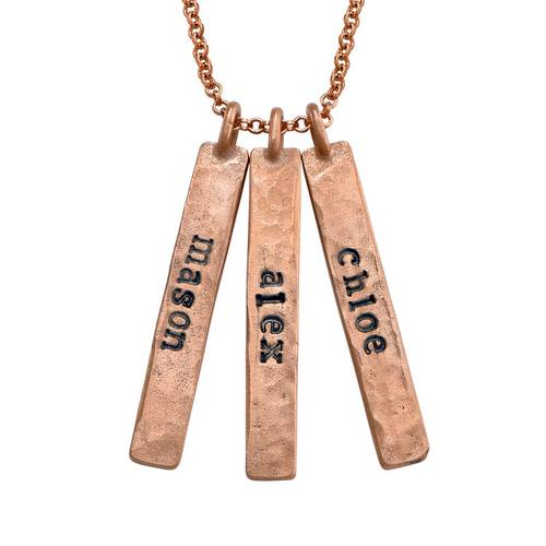 Vertical Bar Rose Gold Plated Necklace product photo