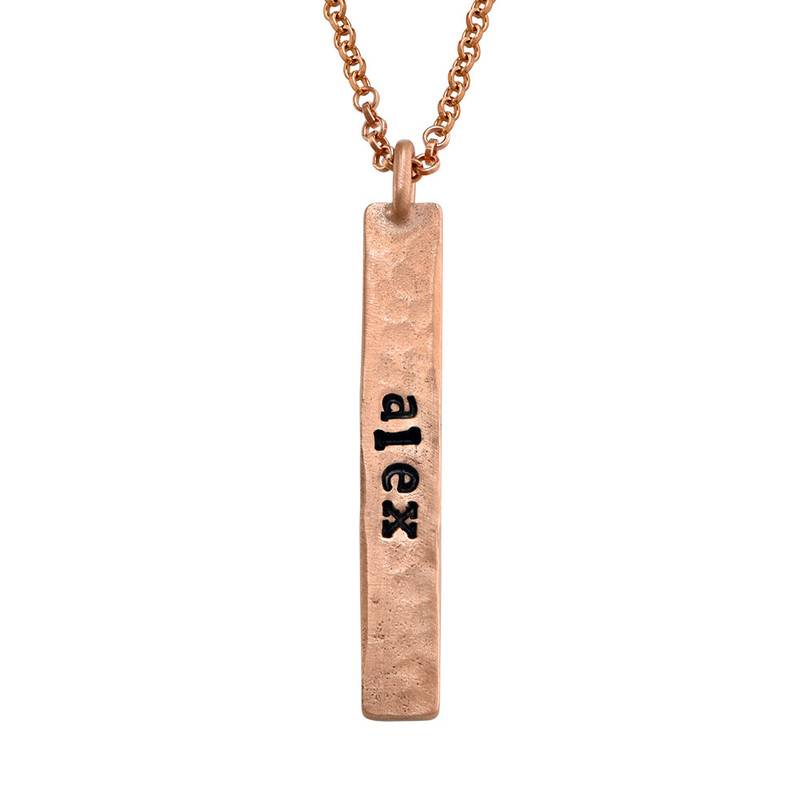 Vertical Bar Rose Gold Plated Necklace-2 product photo