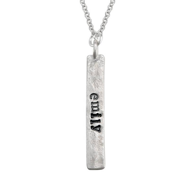 Vertical Bar Sterling Silver Necklace-2 product photo