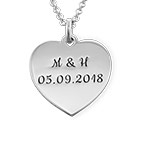 Engraved Heart Necklace In Sterling Silver