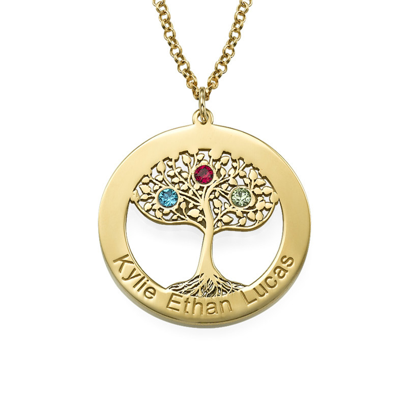 Gold Plated Personalized Tree of Life Necklace