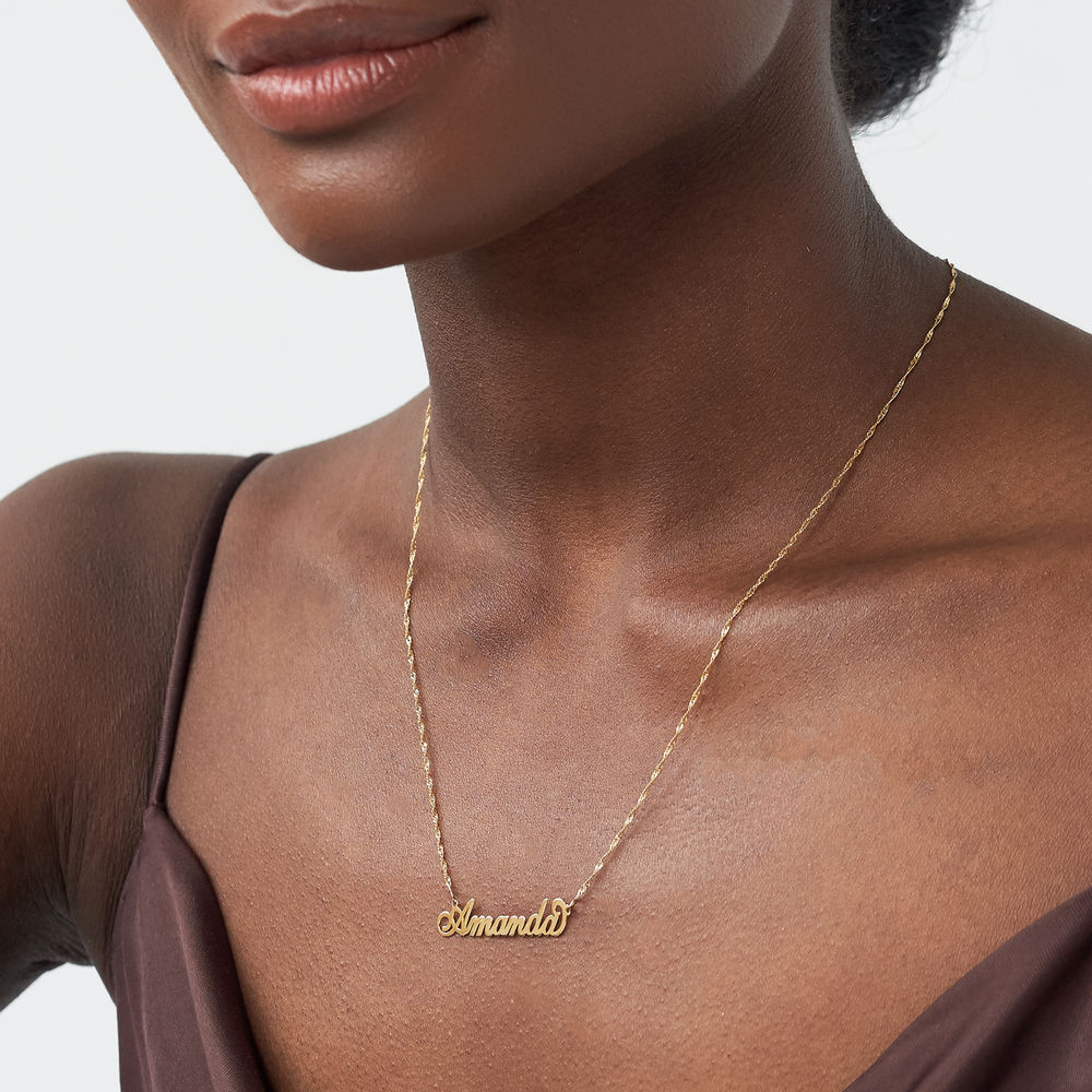 14k Gold Tiny Name Necklace - 3 product photo