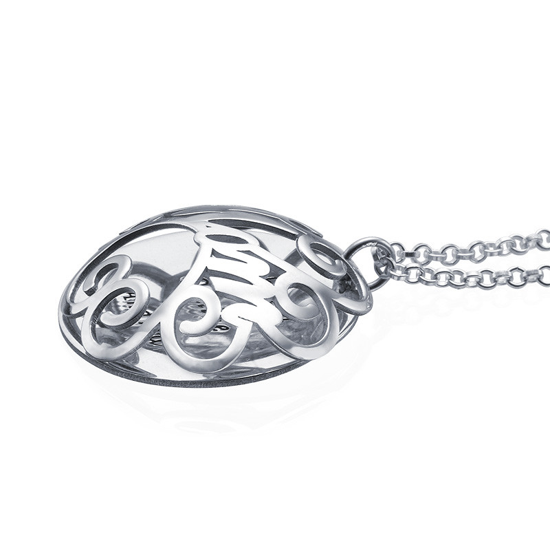 Filigree Mom disc Sterling Silver Necklace - 1