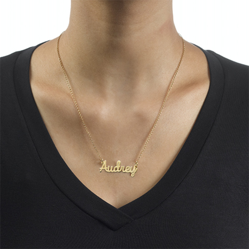 Cursive Name Necklace in Gold Plating - 1