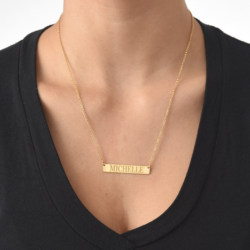 Gold Plated Nameplate Necklace - 1 product photo