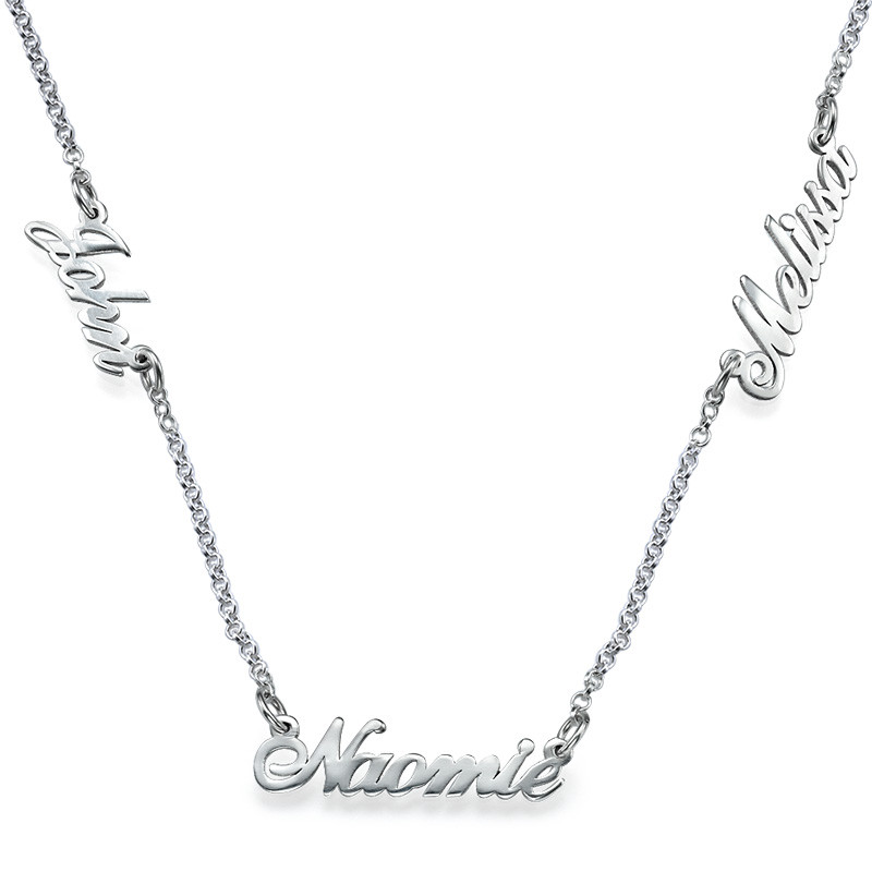Multiple Name Necklace in Silver