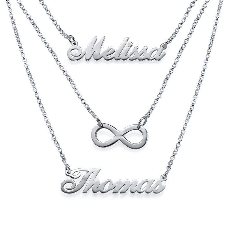 Layered Name Necklace in Sterling Silver product photo