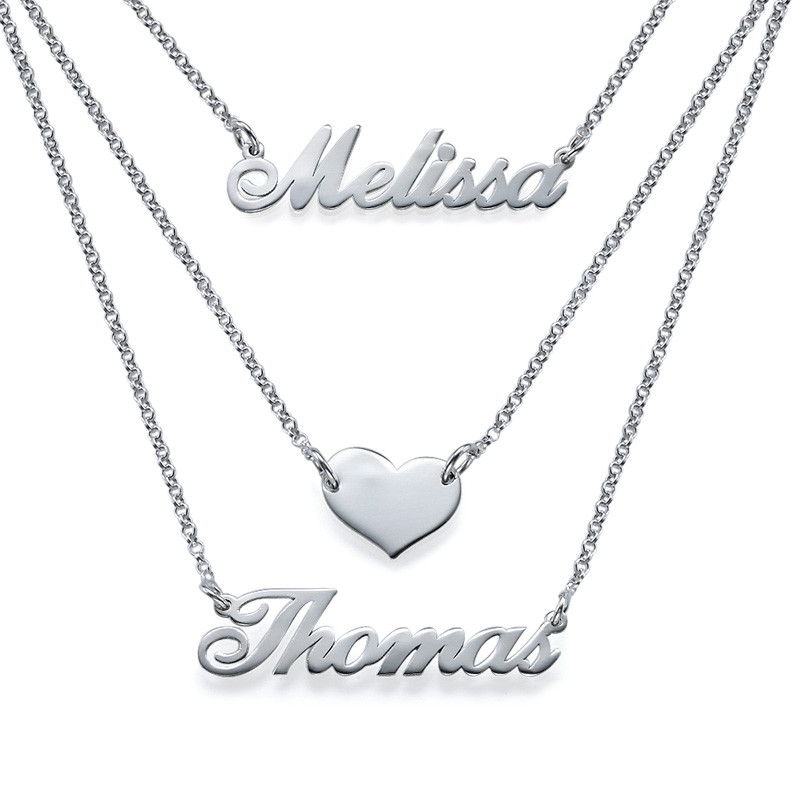 Layered Name Necklace in Sterling Silver - 1 product photo