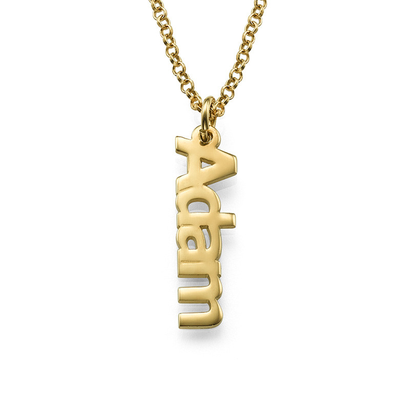 Multiple Vertical Name Necklace in Gold Plating - 1 product photo
