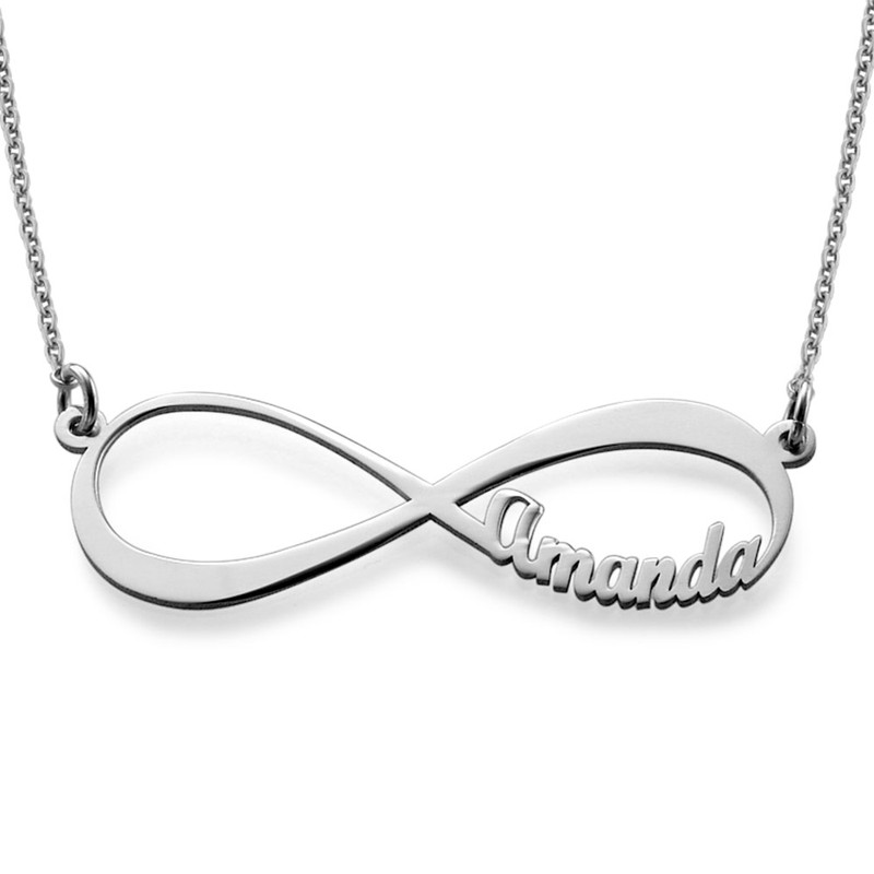 Personalized Infinity Necklace in Sterling Silver - 1