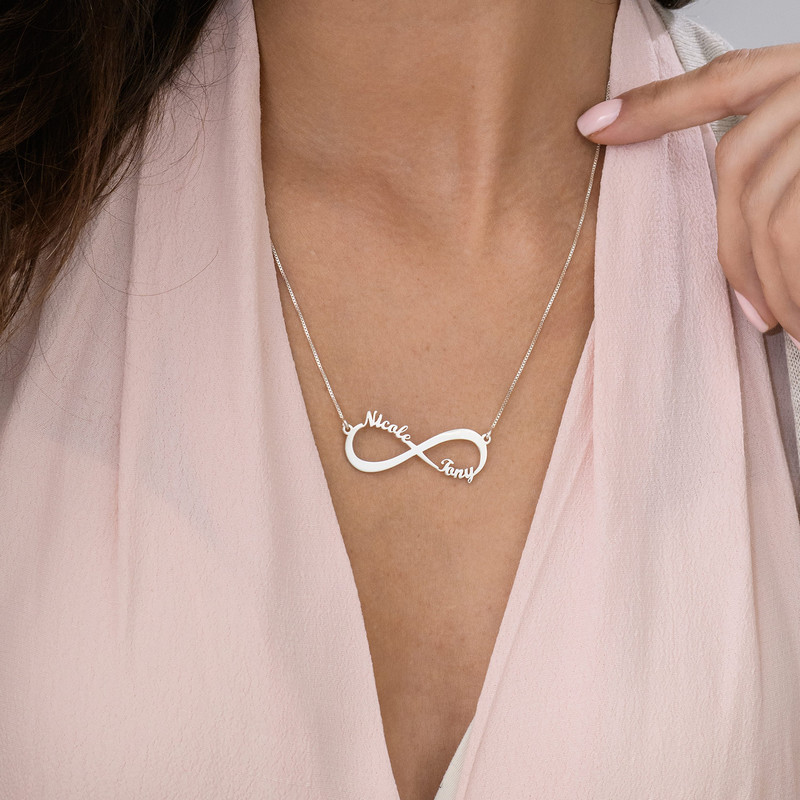 Personalized Infinity Necklace in Sterling Silver - 3