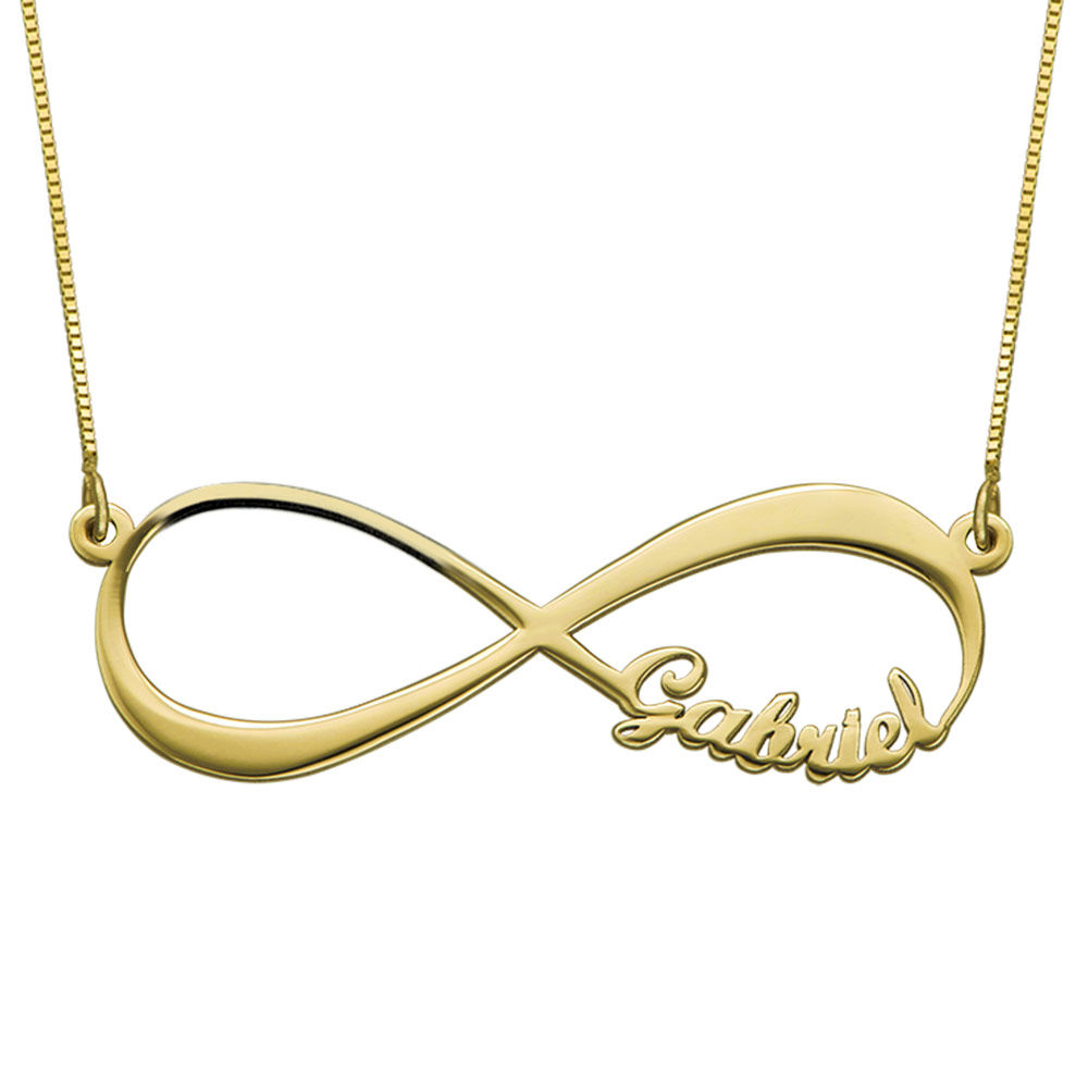 14K Gold Personalized Infinity Necklace - 1