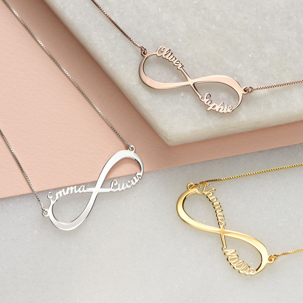 14K Gold Personalized Infinity Necklace - 2 product photo