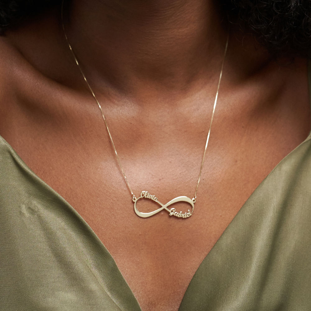 14K Gold Personalized Infinity Necklace - 4 product photo