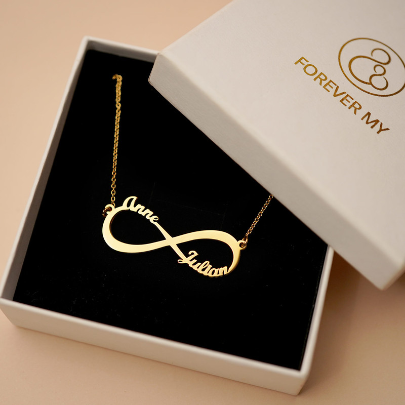 Gold Plated Personalized Infinity Necklace - 4 product photo