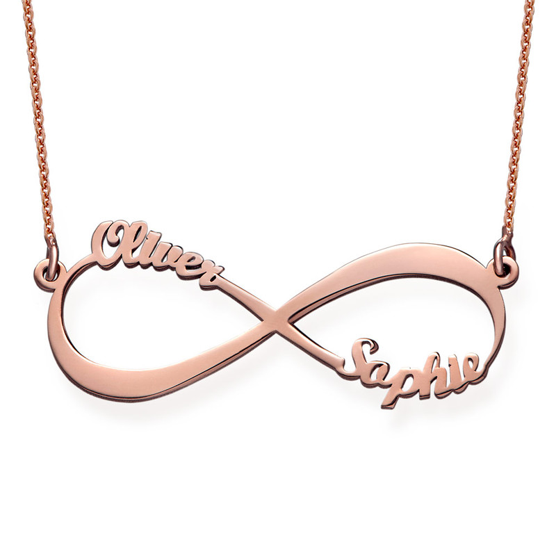 Rose Gold Plated Personalized Infinity Necklace