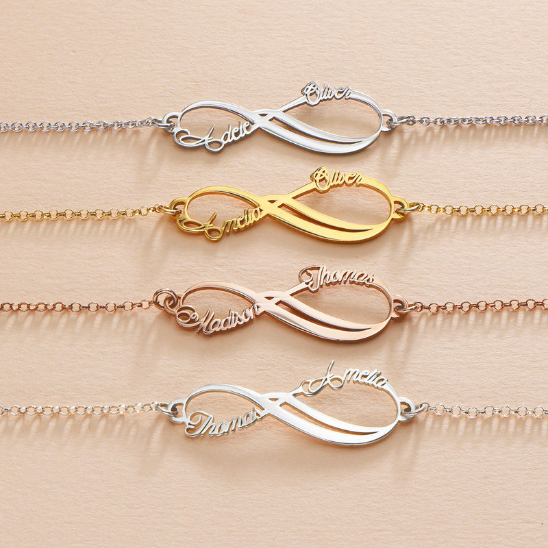 Personalized Infinity Symbol Bracelet in 14K White Gold - 2 product photo