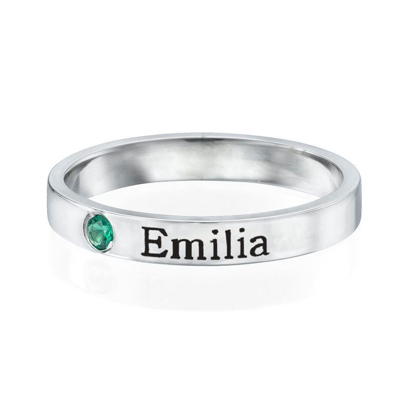 Stackable Birthstone Name Ring - 1 product photo