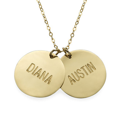 14K Gold Disc Necklace product photo