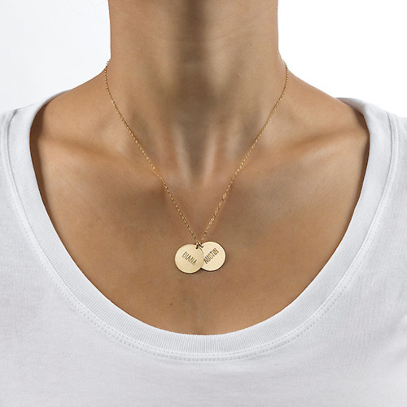 14K Gold Disc Necklace - 1 product photo
