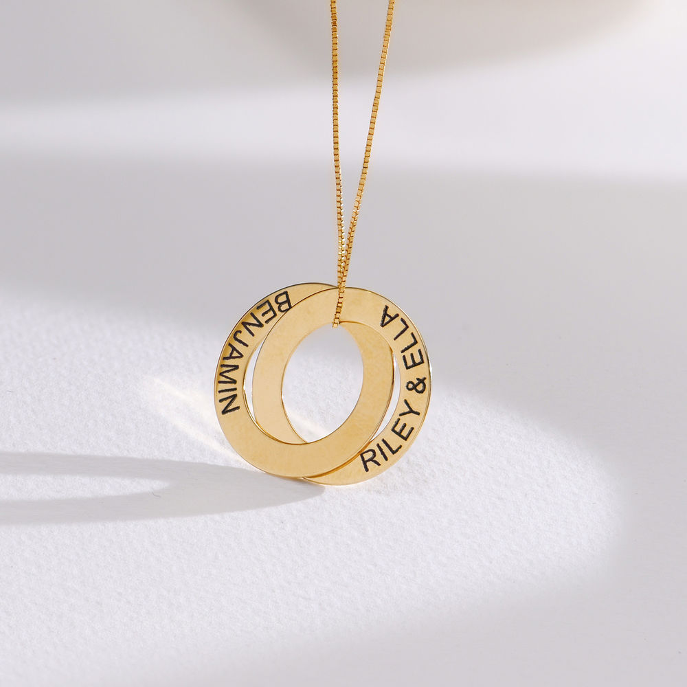 Russian Ring Necklace with 2 Rings - 10K Yellow Gold - 1 product photo