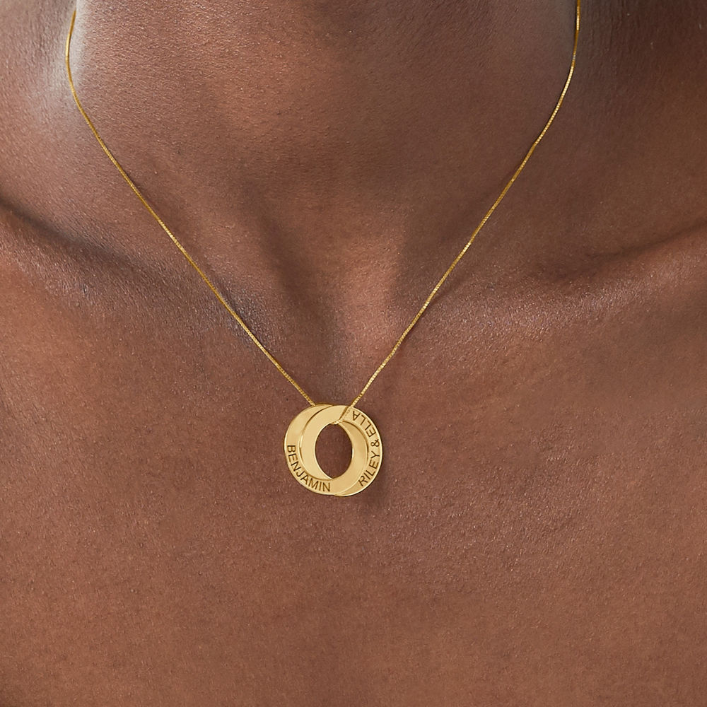 Russian Ring Necklace with 2 Rings - 10K Yellow Gold - 3 product photo