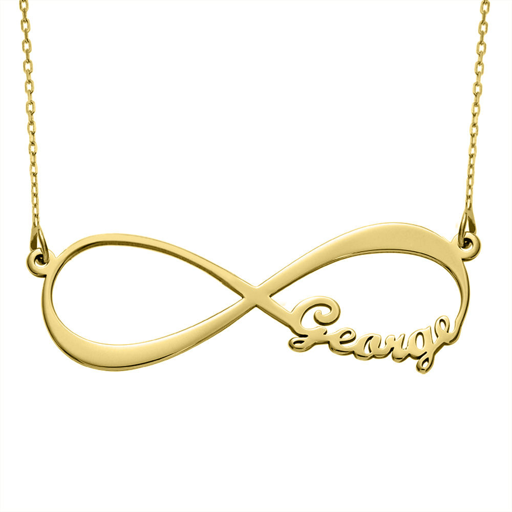 10K Yellow Gold Infinity Name Necklace - 1