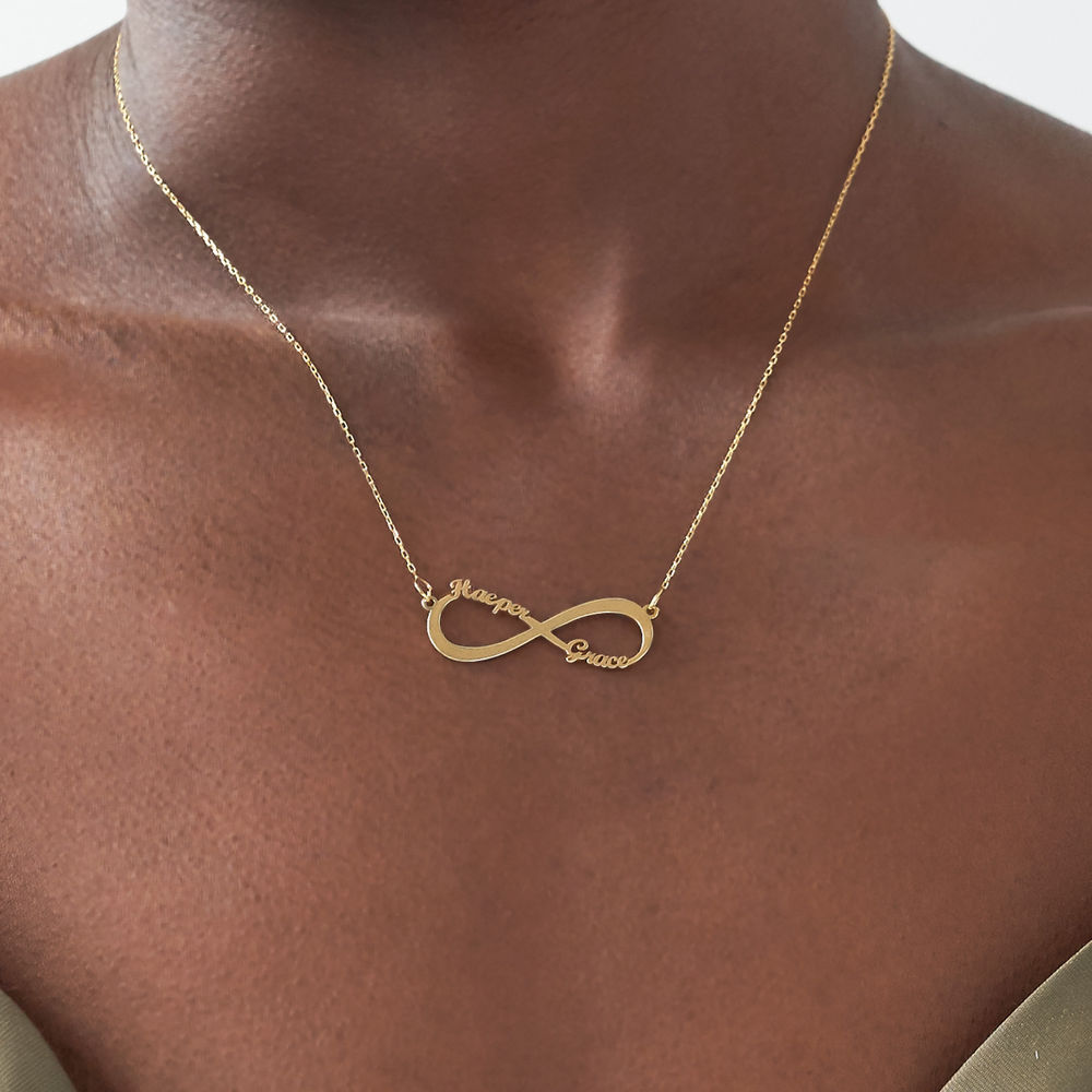 10K Yellow Gold Infinity Name Necklace - 4