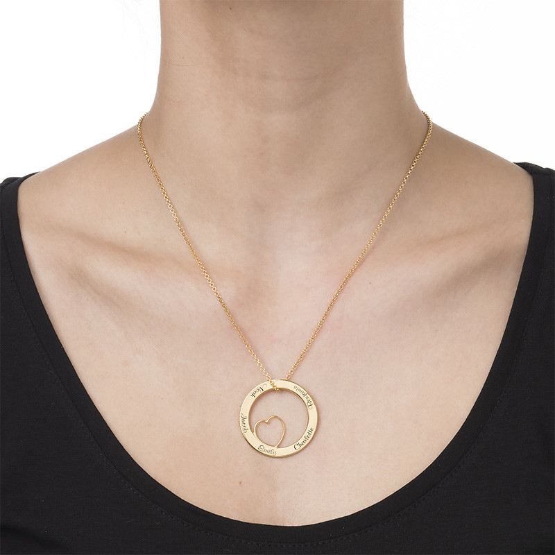 Personalized Love Circle Necklace  in Gold Plated - 1 product photo