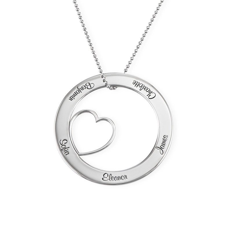 Personalized Love Circle in 10K White Gold