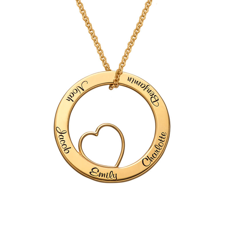 Personalized Love Circle Necklace In Gold Vermeil