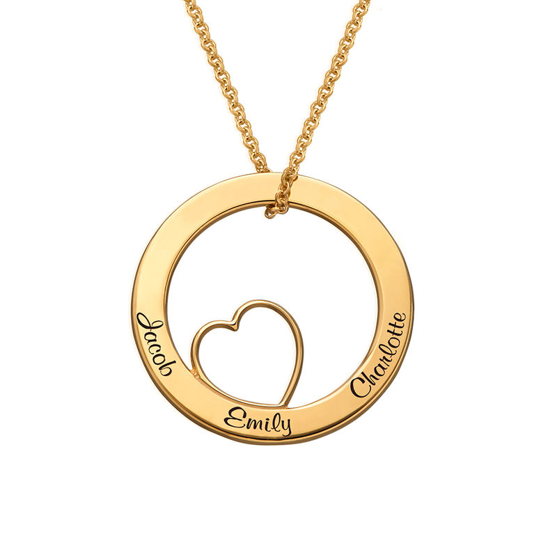 Personalized Love Circle Necklace In Gold Vermeil - 1