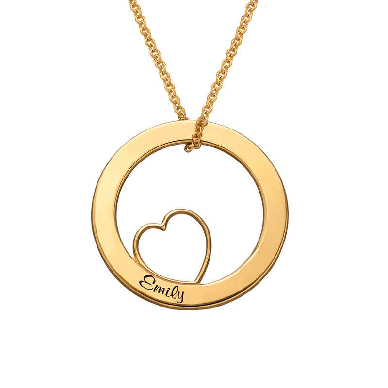 Personalized Love Circle Necklace In Gold Vermeil - 2