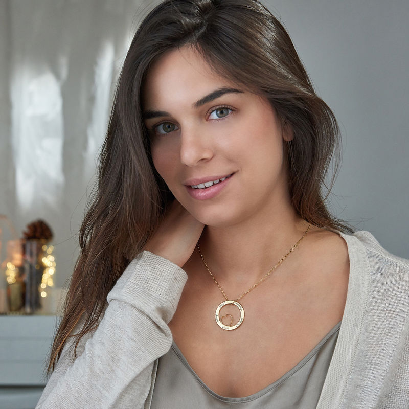 Personalized Love Circle Necklace In Gold Vermeil - 3