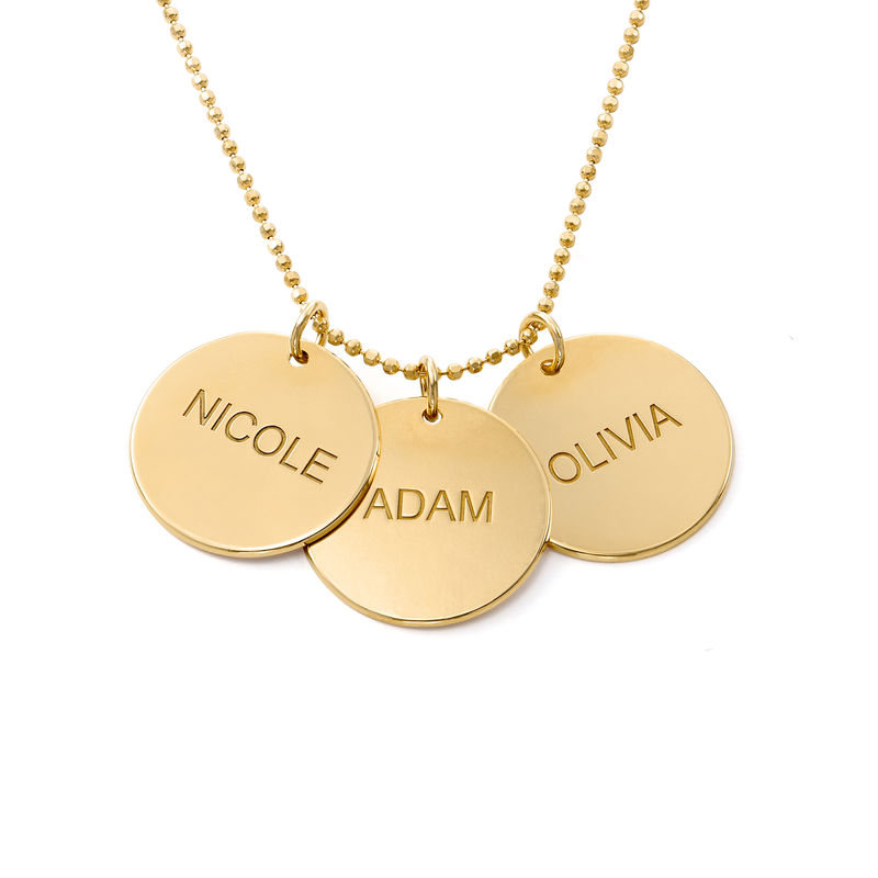 A Mother's Jewelry - Personalized 18k Gold Vermeil Disc Necklace