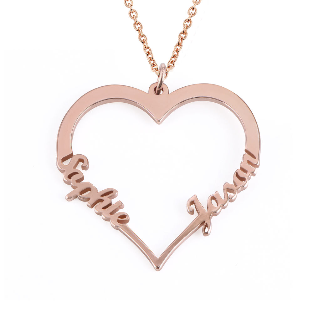 Custom Heart Necklace in 18K Rose Gold