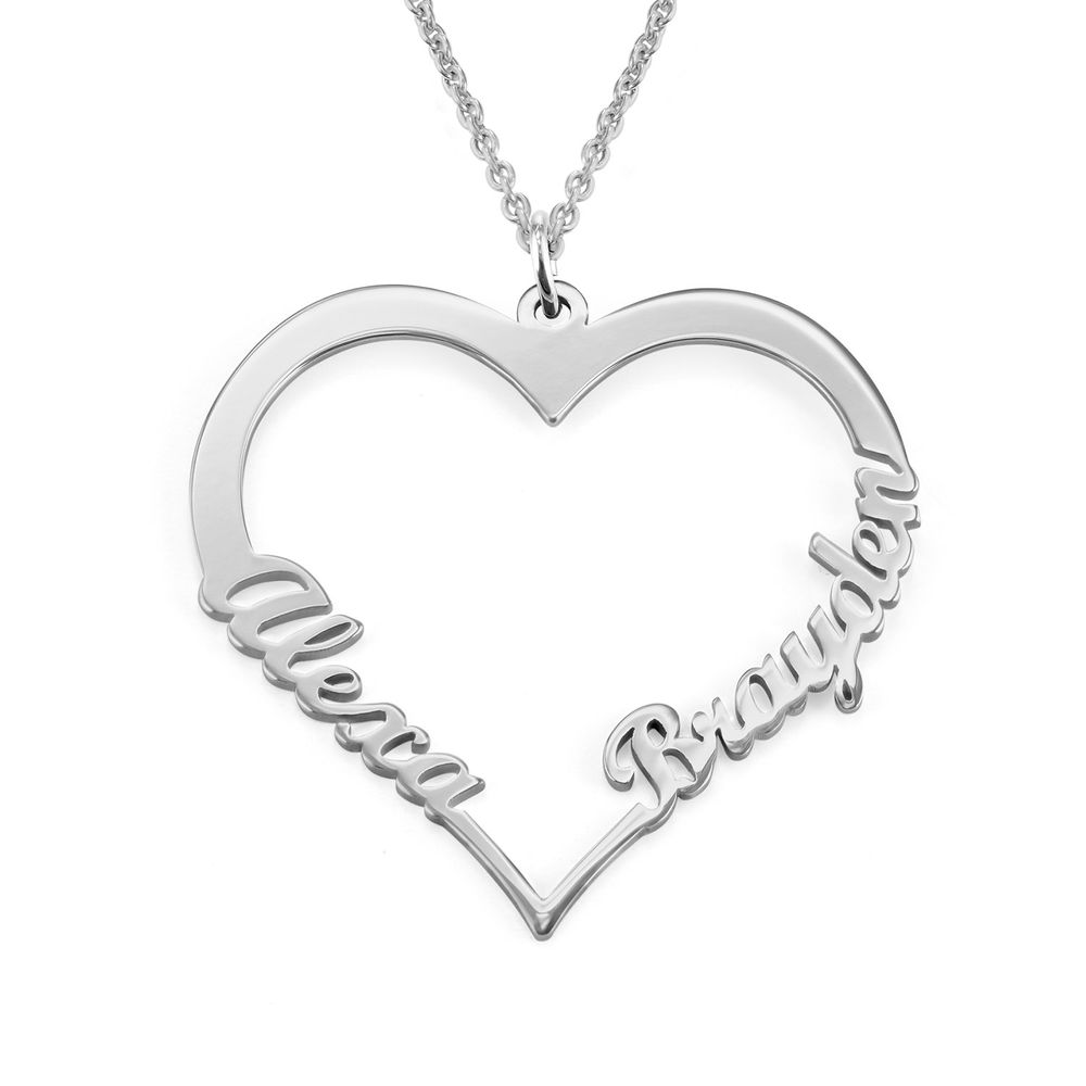 Custom Heart Necklace in 10K White Gold