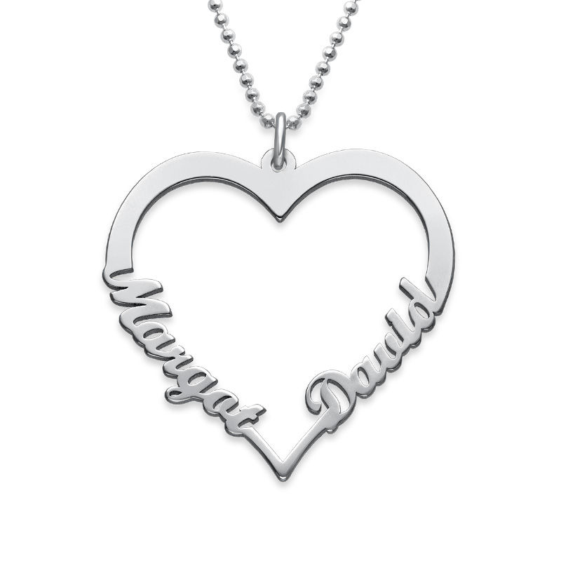 Custom Heart Necklace in Premium Silver product photo
