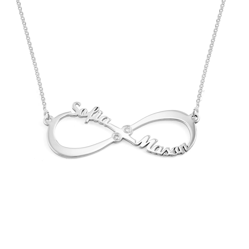 Infinity Name Necklace With Diamonds - Sterling Silver product photo