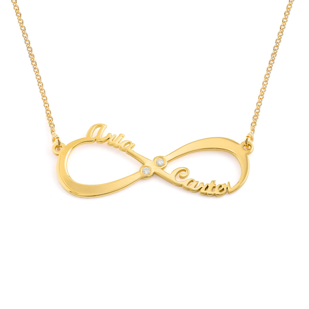Infinity Name Necklace With Diamonds In 18k Gold Vermeil
